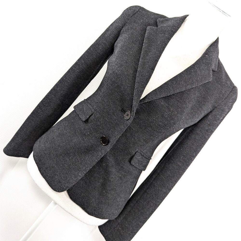 NWOT! TALBOTS PETITES! SOFT, COMFY KNIT JACKET, BLAZER, BLACK/GRAY! SZ P ( 0-2P)